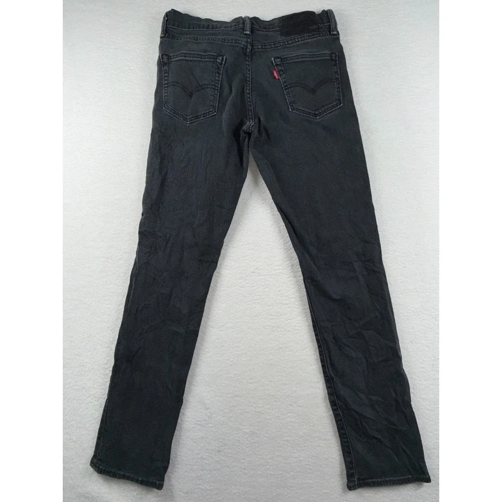 Levi's 511 Mens Jeans W30 x L32 Black Denim 5 Pocket Dark Wash Low Rise Skinny